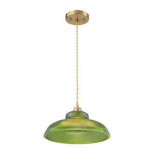 LightFixturesUSA-Scandinavian 1-Light Ribbed Glass Dome Kitchen Pendant-Pendant Light-Clear Glass-