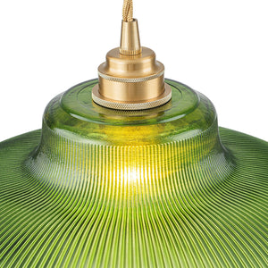 LightFixturesUSA-Scandinavian 1-Light Ribbed Glass Dome Kitchen Pendant-Pendant Light-Clear Glass-