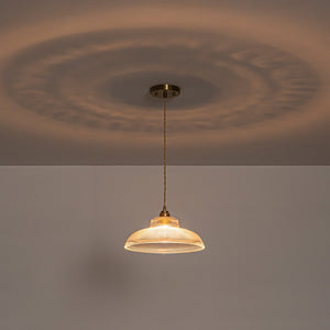 LightFixturesUSA-Scandinavian 1-Light Ribbed Glass Dome Kitchen Pendant-Pendant Light-Clear Glass-