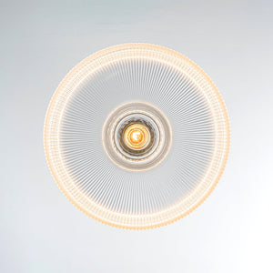 LightFixturesUSA-Scandinavian 1-Light Ribbed Glass Dome Kitchen Pendant-Pendant Light-Clear Glass-
