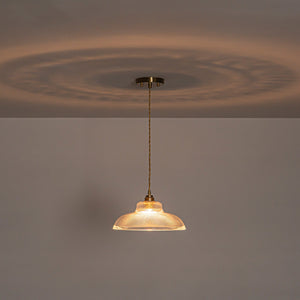 LightFixturesUSA-Scandinavian 1-Light Ribbed Glass Dome Kitchen Pendant-Pendant Light-Clear Glass-