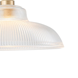 LightFixturesUSA-Scandinavian 1-Light Ribbed Glass Dome Kitchen Pendant-Pendant Light-Clear Glass-