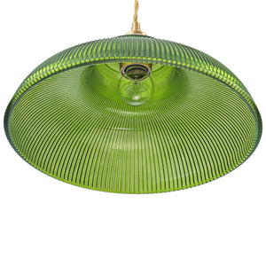 LightFixturesUSA-Scandinavian 1-Light Ribbed Glass Dome Kitchen Pendant-Pendant Light-Clear Glass-