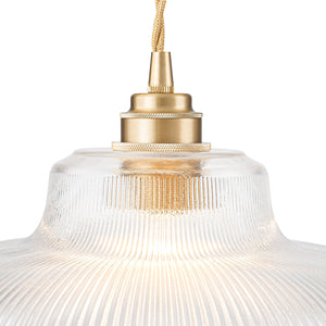 LightFixturesUSA-Scandinavian 1-Light Ribbed Glass Dome Kitchen Pendant-Pendant Light-Clear Glass-
