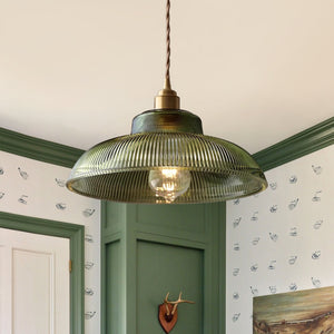 LightFixturesUSA-Scandinavian 1-Light Ribbed Glass Dome Kitchen Pendant-Pendant Light-Green Glass-
