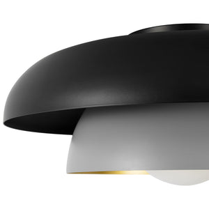 LightFixturesUSA - Scandinavian 2 - Layer Metal Dome Semi Flush Mount Light - Ceiling Light - 18 in - 