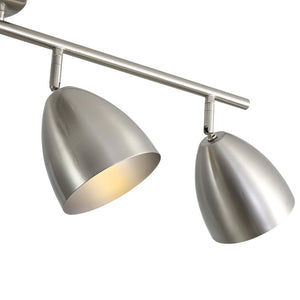 LightFixturesUSA - Scandinavian 4 - Light Adjustable Spotlight Island Linear Track Light - Ceiling Light - Nickel - 