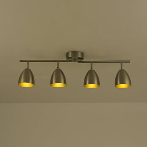 LightFixturesUSA - Scandinavian 4 - Light Adjustable Spotlight Island Linear Track Light - Ceiling Light - Nickel - 