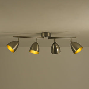 LightFixturesUSA - Scandinavian 4 - Light Adjustable Spotlight Island Linear Track Light - Ceiling Light - Nickel - 