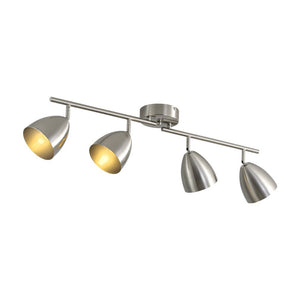 LightFixturesUSA - Scandinavian 4 - Light Adjustable Spotlight Island Linear Track Light - Ceiling Light - Nickel - 
