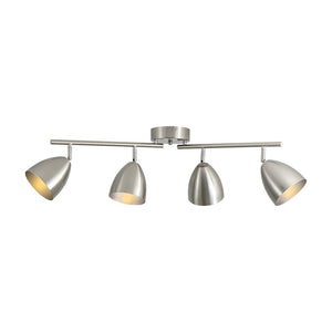 LightFixturesUSA - Scandinavian 4 - Light Adjustable Spotlight Island Linear Track Light - Ceiling Light - Nickel - 