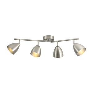 LightFixturesUSA - Scandinavian 4 - Light Adjustable Spotlight Island Linear Track Light - Ceiling Light - Nickel - 