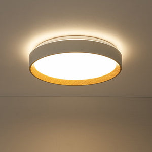LightFixturesUSA - Scandinavian 5CCT Dimmable LED Round Flush Mount Light - Ceiling Light - White - 