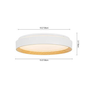 LightFixturesUSA - Scandinavian 5CCT Dimmable LED Round Flush Mount Light - Ceiling Light - White - 