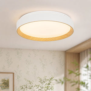 LightFixturesUSA - Scandinavian 5CCT Dimmable LED Round Flush Mount Light - Ceiling Light - White - 