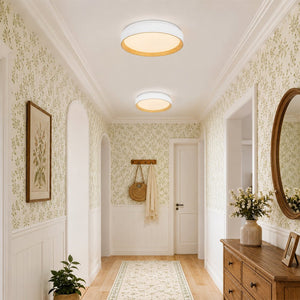 LightFixturesUSA - Scandinavian 5CCT Dimmable LED Round Flush Mount Light - Ceiling Light - White - 