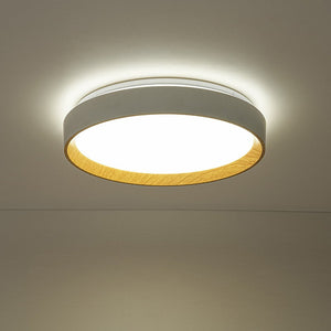 LightFixturesUSA - Scandinavian 5CCT Dimmable LED Round Flush Mount Light - Ceiling Light - White - 