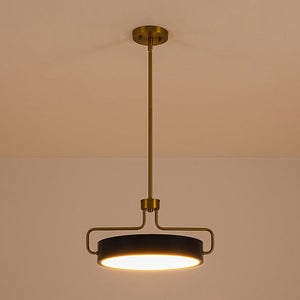 LightFixturesUSA-Scandinavian Brass Blue Round Dimmable LED Pendant-Pendant Light-16 in-