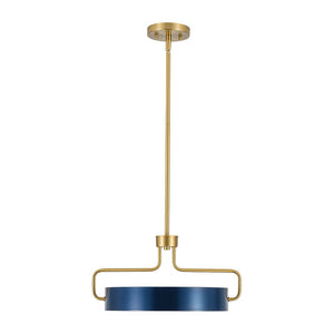 LightFixturesUSA-Scandinavian Brass Blue Round Dimmable LED Pendant-Pendant Light-16 in-