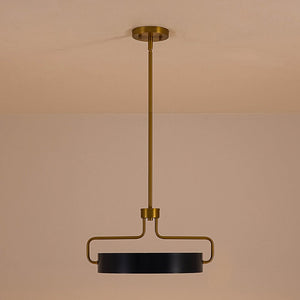 LightFixturesUSA-Scandinavian Brass Blue Round Dimmable LED Pendant-Pendant Light-16 in-