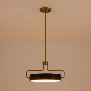 LightFixturesUSA-Scandinavian Brass Blue Round Dimmable LED Pendant-Pendant Light-16 in-