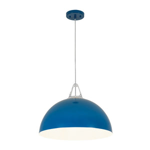 LightFixturesUSA-Scandinavian Colored Wide Metal Dome Kitchen Pendant Light-Pendant Light-Blue-