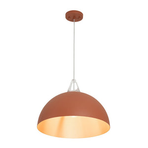 LightFixturesUSA-Scandinavian Colored Wide Metal Dome Kitchen Pendant Light-Pendant Light-Orange-