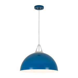 LightFixturesUSA-Scandinavian Colored Wide Metal Dome Kitchen Pendant Light-Pendant Light-Orange-