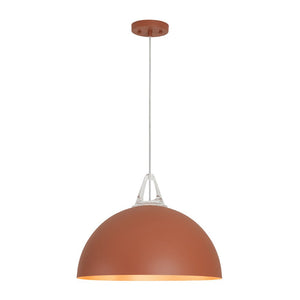 LightFixturesUSA-Scandinavian Colored Wide Metal Dome Kitchen Pendant Light-Pendant Light-Orange-