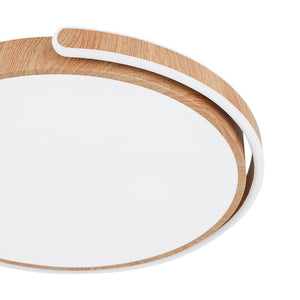 LightFixturesUSA - Scandinavian Dimmable LED Round Wood Grain Flush Mount - Ceiling Light - 20.5 in - 