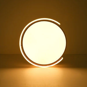 LightFixturesUSA - Scandinavian Dimmable LED Round Wood Grain Flush Mount - Ceiling Light - 20.5 in - 