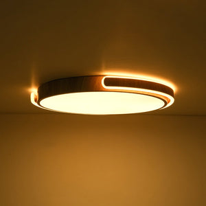LightFixturesUSA - Scandinavian Dimmable LED Round Wood Grain Flush Mount - Ceiling Light - 20.5 in - 