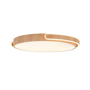 LightFixturesUSA - Scandinavian Dimmable LED Round Wood Grain Flush Mount - Ceiling Light - 20.5 in - 