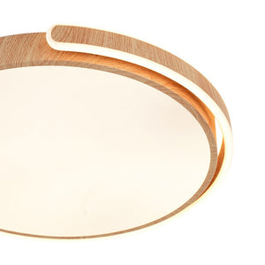 LightFixturesUSA - Scandinavian Dimmable LED Round Wood Grain Flush Mount - Ceiling Light - 20.5 in - 