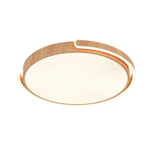 LightFixturesUSA - Scandinavian Dimmable LED Round Wood Grain Flush Mount - Ceiling Light - 20.5 in - 