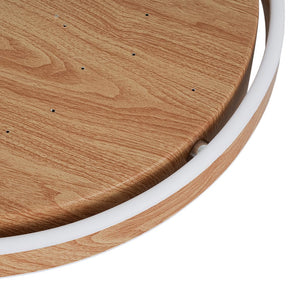 LightFixturesUSA - Scandinavian Dimmable LED Round Wood Grain Flush Mount - Ceiling Light - 20.5 in - 