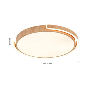 LightFixturesUSA - Scandinavian Dimmable LED Round Wood Grain Flush Mount - Ceiling Light - 20.5 in - 