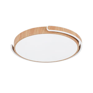 LightFixturesUSA - Scandinavian Dimmable LED Round Wood Grain Flush Mount - Ceiling Light - 20.5 in - 