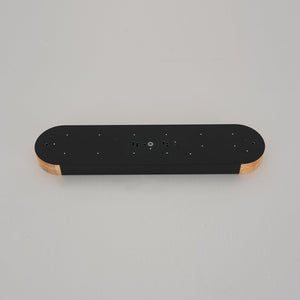 LightFixturesUSA-Scandinavian Dimmable LED Wood Oval Flush Mount Light-Ceiling Light-Black-