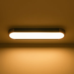LightFixturesUSA-Scandinavian Dimmable LED Wood Oval Flush Mount Light-Ceiling Light-Black-