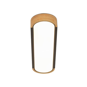 LightFixturesUSA-Scandinavian Dimmable LED Wood Oval Flush Mount Light-Ceiling Light-Black-