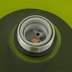 LightFixturesUSA-Scandinavian Lime Green Glass Round Drum Semi Flush Mount-Ceiling Light-13.8 in-