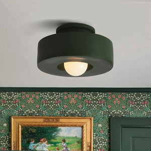 LightFixturesUSA - Scandinavian Minimalist Red Velvet Round Single Ceiling Light - Ceiling Light - Green (Pre - Order) - 