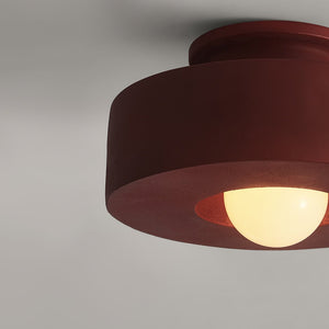 LightFixturesUSA - Scandinavian Minimalist Red Velvet Round Single Ceiling Light - Ceiling Light - Red - 