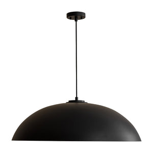 LightFixturesUSA - Scandinavian Retro Oversized Black Gold Flat Dome Metal Pendant - Chandelier - Black+Gold - 