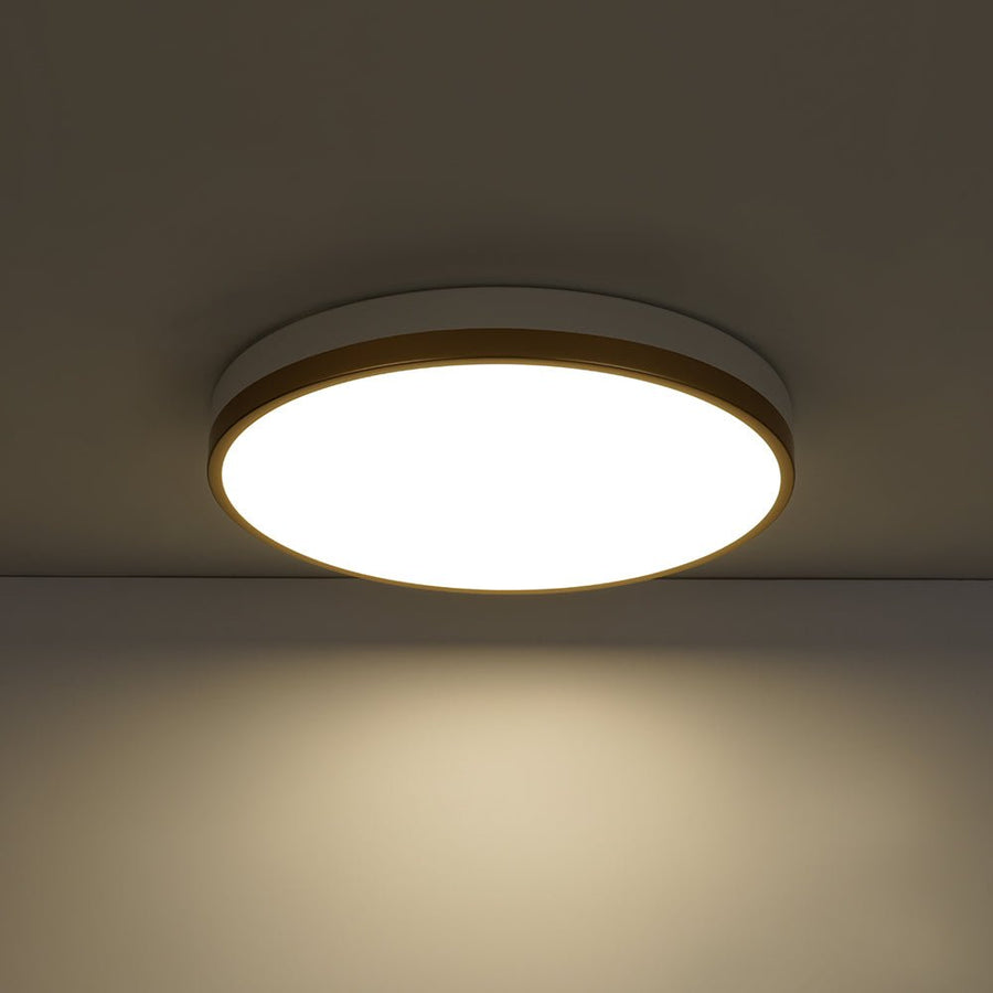 LightFixturesUSA - Scandinavian Round Dimmable LED Ceiling Light DIP Switch - Ceiling Light - White+Gold - 