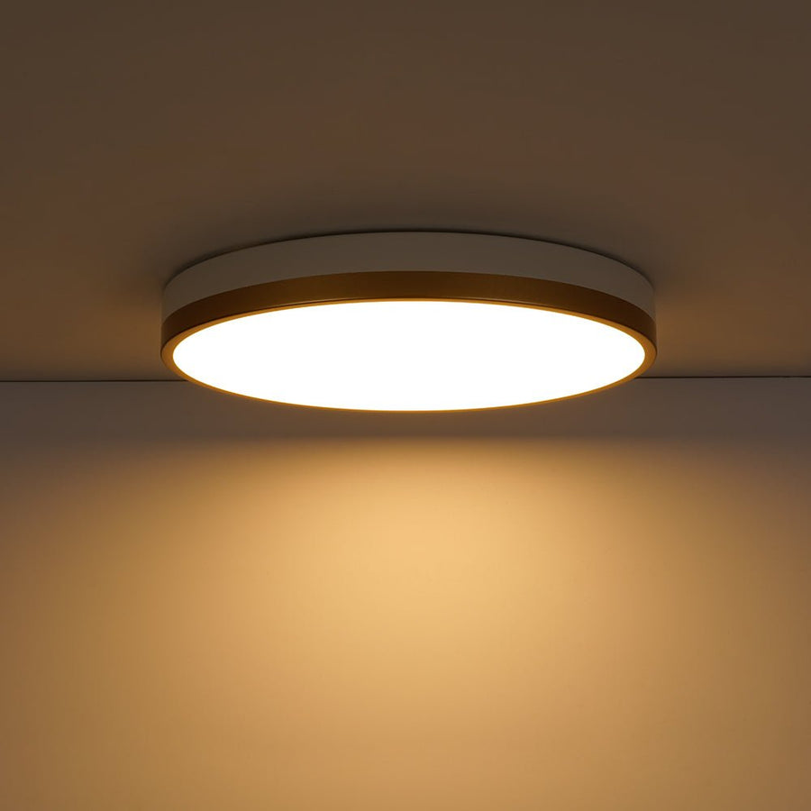 LightFixturesUSA - Scandinavian Round Dimmable LED Ceiling Light DIP Switch - Ceiling Light - White+Gold - 