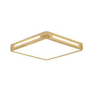 LightFixturesUSA - Scandinavian Wooden Dimmable LED Square Flush Mount - Ceiling Light - 15.7 in - 