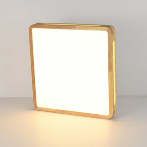 LightFixturesUSA - Scandinavian Wooden Dimmable LED Square Flush Mount - Ceiling Light - 15.7 in - 