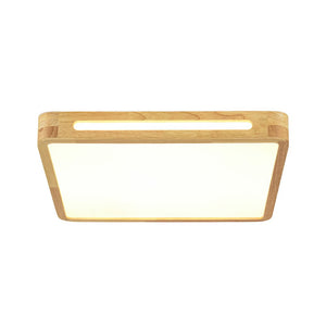 LightFixturesUSA - Scandinavian Wooden Dimmable LED Square Flush Mount - Ceiling Light - 15.7 in - 